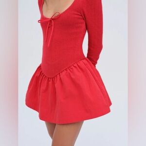 Red Long Sleeve Dress